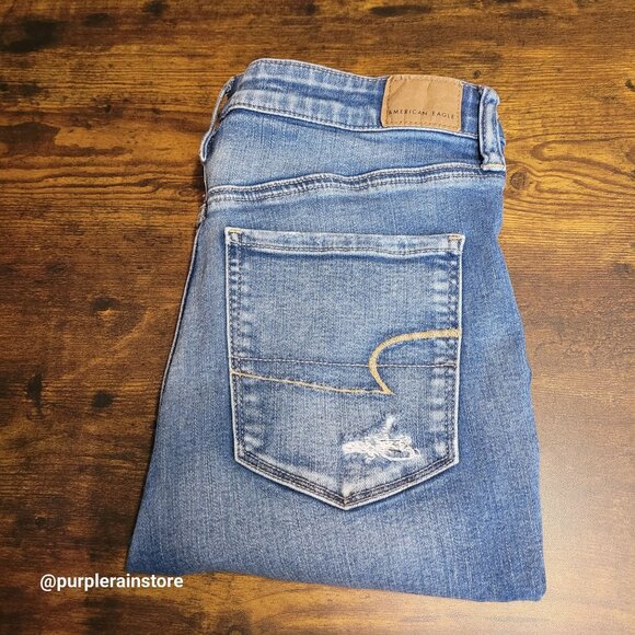 American Eagle Jeans 10 S Jegging Highest Rise Next Level Stretch Medium Light - Picture 3 of 13